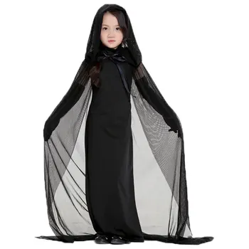 Umorden Halloween Karnevāls Purima Black Gothic Raganu Kostīmu Haunted Burve Tērpi Sievietēm Pieaugušo Bērni