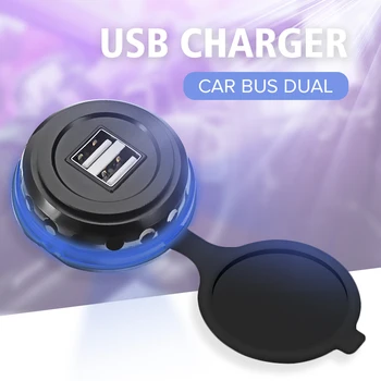 Universālā Dual USB Automašīnas Lādētājs 3.1 12/24V Strāvas Adapteris Ūdensizturīgs Lādētāja Ligzda Pievienojiet Auto Motociklu, Autobusu,