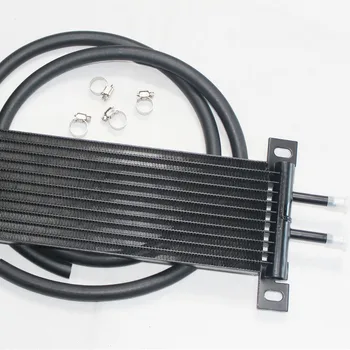 Universālā HK5 Melnā Alumīnija auto motoru eļļas dzesētājs automātika efektīvi samazināt pārnesumkārbas eļļas temperatūras