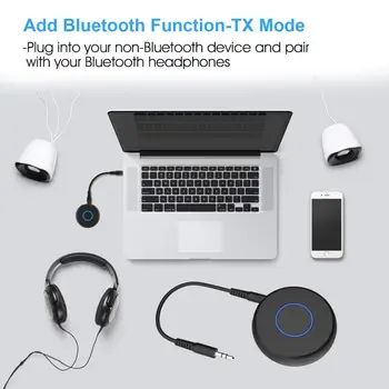 VAORLO 5.0 Bluetooth Raidītāju TV PC 3.5 mm Jack Audio Mūziku, Bezvadu Adapteri, Bluetooth Austiņas Bluetooth Adaptador