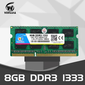 VEINEDA klēpjdatoru atmiņas DDR3 2gb 4gb 8gb 1333 1600 204pin 1,5 V PC3-10600 sodimm Ram ddr 3 Notebook Atmiņas