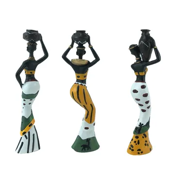VILEAD 3Pcs/Set Āfrikas Statujas Sveķu Radošo Figūriņas no Āfrikas Interjera Dekorēšana Amatniecības Rotājumi Mājas viesistabā