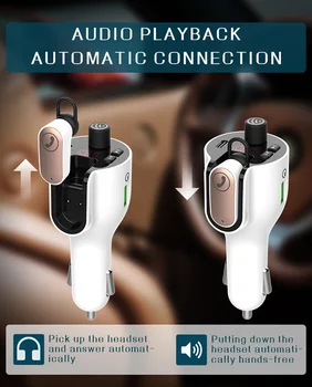 VR robots Automašīnas Aux, FM Raidītāju, Bluetooth Automašīnas MP3 Mūziku, Audio Atskaņotājs, Brīvroku Automašīnas Komplekts ar Austiņu Tipa-c PD Fast Charger