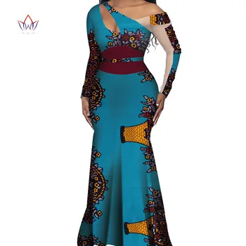 Vestidos Āfrikas Kleitas Sievietēm Dashiki Elegants Puse Kleita Plus Lieluma Srapless Tradicionālo Āfrikas Apģērbu WY4526