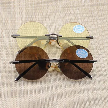 Vintage Bez Apmales Brilles Vīrieši Sievietes 2020. Gadam Luksusa Kristāla, Akmens Objektīvs, Saules Brilles Sieviete Vīrietis Retro Dzeltenā Objektīva Sunglass Vīriešu Oculos