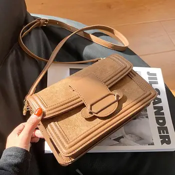 Vintage Laukumā Crossbody soma 2020. gadam, Modes New Augstas kvalitātes Matēts PU Ādas Sieviešu Dizainers Rokassomu Bloķēšanas Plecu Messenger Bag