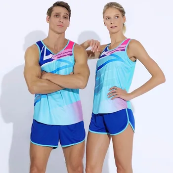 Vīrieši Sievietes Darbojas Komplekti Bezmaksas Custom Nosaukums Maratona Skriešanas tērpu Veste+Bikses kopa Sporta Sacīkšu komplekti vieglatlētikas Apģērbs Skriešanas