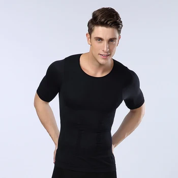 Vīrieši Slimming Body Shaper Vēders Kontroles Shapewear Modelēšanas Apakšveļa Vidukļa Treneris Stāju Koriģējošu t Korsešu sviedru krekls