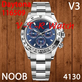 Vīriešu Chronograph Watch Daytona 116506 Keramikas Bezel Noob V4 Labākais Izdevums 904L Nerūsējošā Tērauda, 1:1 SA4130 AAA Reprodukcija Skatīties