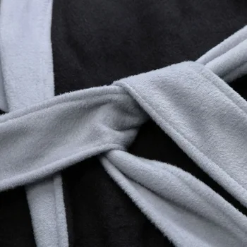 Vīriešu Peldmētelis Flaneļa Kapuci Bieza Gadījuma Ziemas Rudens Garo Kimono Drēbes, Siltu Māju Sleepwear Vannas Drēbes Pidžamas Naktskrekls