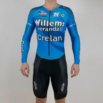 Willems Crelan vīriešiem skinsuit riteņbraukšana jersey triatlona apģērbu conjunto ropa ciclismo hombre MTB cikla drēbes pro komandas jumpsuit