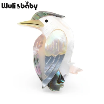 Wuli&baby Dabas Shell Putnu Piespraudes Sieviešu Dzīvnieku Broša Adatas mammas Dāvanas