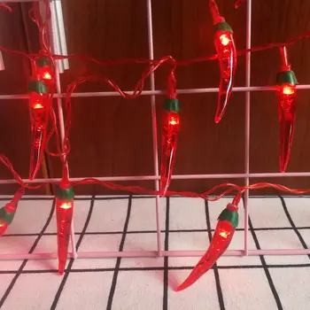 Ziemassvētku Rotājumi Ārpus 40LED Sarkanais Čilli Gaismas Stīgu Akumulatora Pasaku Gaismas Garland Holiday Kāzu svinības, Jaunais Gads Vītne