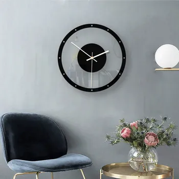 Ziemeļvalstu Vienkārša, moderna dizaina šūpoles sienas pulkstenis dzīvojamā istabā radošā koka pulkstenis mājas mākslas apdare kvarca pulkstenis