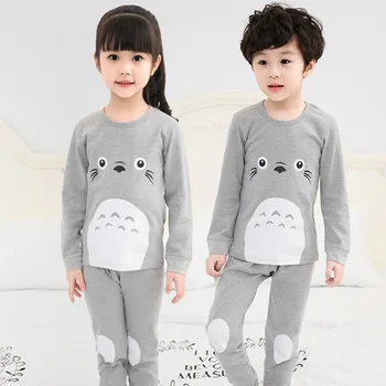 Ziemā Bērniem, Bērnu Pidžamas Komplekti Kokvilnas Panda Pilnu Piedurknēm Sleepwear Zēnu un Meiteņu Pidžamas, Topi+Bikses 2gab Pijamas 2-13Y Apģērbs, Uzvalki