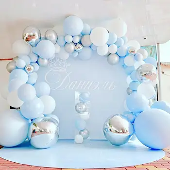 Zila Rozā Macaron Balonu Vainags Arch Dzimšanas Dienas Svinības Apdare Bērniem Konfeti Kāzas, Dzimšanas Dienas Balons Baby Dušas Zēns Meitene