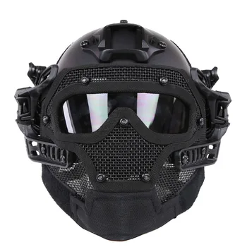 Āra Taktiskās Ķivere PJ G4 Sistēma, Pilna seja Ar Aizsardzības Goggle un Acu Sejas Maska Airsoft Ķiveres Militāro CS Spēle