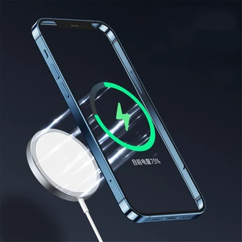 Ātra Uzlāde iphone 12 Pro Max Mini Magsafing Bezvadu Lādētājs iphone 12 Magnētiskās Kartes Naudas Turētājs Tālrunis Fast Charger