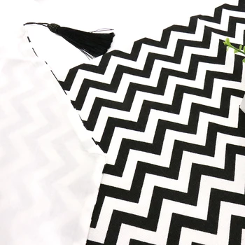 Ģeometrisko Vilnis Black&White (Melnbalti Svītrainu Galda Stīgas Drukāt Audekls Kokvilnas Lenti RusticTable Stīgas Eiropas Stila Mājas Apdare