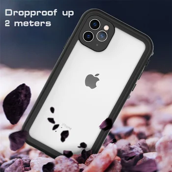 Ūdensizturīgs Telefonu Gadījumos iPhone 11 Pro Max XS Max XR Skaidrs Aizmugurējo Vāciņu Ekrāna Aizsargs, Triecienizturīgs Silikona Vāciņu Shell