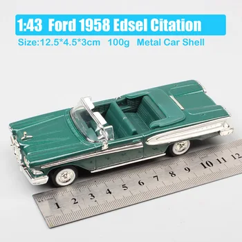 1/43 veco retro 1958. gada Ford Edsel Atsauce convertible mini auto mēroga lējumiem un transportlīdzekļi modeļi suvenīru rotaļu automašīnas bērnu zēns
