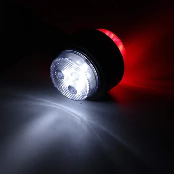1 Pāris Kravas automašīnu Karavāna 12V/24V Red White LED Dubultā Sānu Gabarītlukturi Gaisma Brīdinājuma Lampa, Automašīnu Elektriskie Piederumi