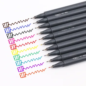 10 Gab./Komplekts Krāsas Pildspalvu Smalku Līniju Zīmēšanas Pildspalvas, Lai Manga Multfilma Reklāmas Dizaina Ūdens Krāsu Pildspalvas, Rakstāmpiederumi Skolas Mākslas Piederumi