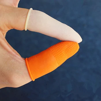 100pcs/daudz Sabiezēt Antislip pirkstu cimdi Vienreizējās lietošanas lateksa pirksta aizsargs gultiņas veselības netoksisks Punktu, ņemiet vērā, pirkstu komplekti