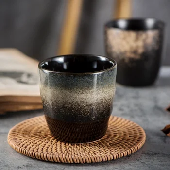 150ml Retro Ķīnas Glazūru Augstas Temperatūras Degšanas Tējas Tase Keramikas Tējas Tase Krāsu Glazūru Augstas Temperatūras Degšanas Tējas Tase MJ70907