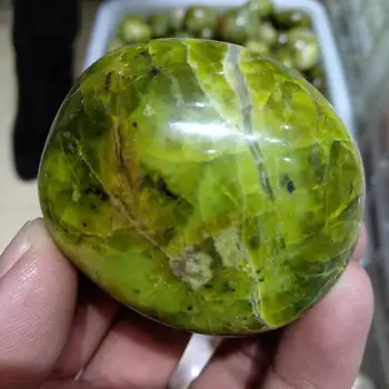 1GB Dabas Zaļā Opal Palmu Akmens Kristāla Pulēta Paraugu Madagaskara