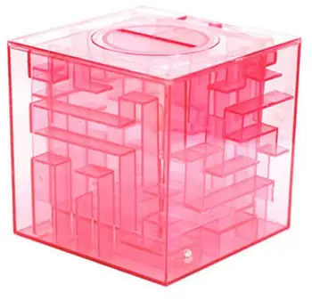 1PC 3D Labirints Magic Cube Puzzle Ātrums Labirintā Bumbu Slīdošo Cūciņa Banka Rotaļlietas, Spēles Cubos Magicos Baby Kid Naudas Kastes MA 021