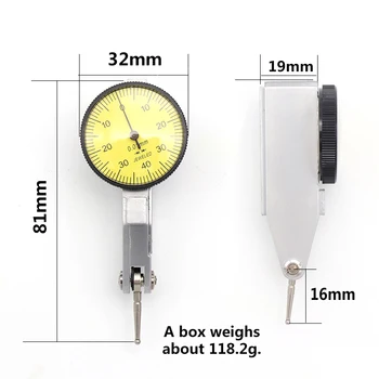 1gb Ūdensizturīgs Triecienizturīgs Sviras Skalu Indikators Mērīšanas Instruments, ar 0.01 mm Precizitāte 0-0.8 mm Mērīšanas Rīks