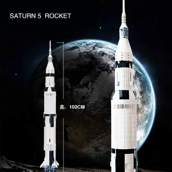 2009PCS Dziļā Kosmosa Raķešu Sērijas Apollo Saturn Celtniecības Bloki, Palaišana Kosmosā Modelis Saderīgu izglītības Rotaļlietas bērniem