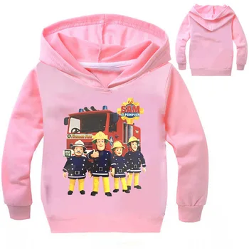 2018 Jaunu Modes Bērniem Drēbes Pavasarī Baby Meitenes Ugunsdzēsējs Sam Drēbes Zēniem ar garām Piedurknēm T Krekls ar Spandex Kokvilnas Mētelis Hoodies