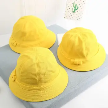 2019 Bērnu cepure Japāņu bērnudārza skolēnu vasaras acs Bob Caps zēni meitenes Beach Saule Zvejas panana Kausu, Cepure, dzeltena cepure