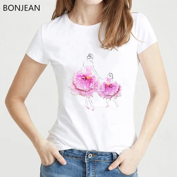 2019. gada vasaras jaunā Modes ilustrācijas t krekls sievietēm modē ziedi tshirt diezgan sieviešu t-krekls jaunums t-veida Topi apģērbi