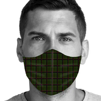 2020 Vīrieši Sievietes Sejas Maska Modes Gadījuma Zaļā Pleds Mutes Maska, Nepievelk Putekļus, Atkārtoti Mazgāt Maska Elpojošs Mīkstu Auduma Sejas Maska