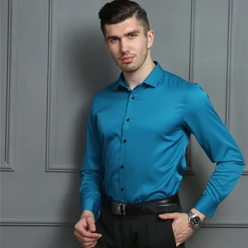 2020. gadam Vīriešiem, Krekli Pavasara Rudens Jaunas Ielidošanas Slim Fit Vīriešu Krekls Cietā garām Piedurknēm Britu Stila Kokvilnas Vīriešu Krekls Outwear YN10383