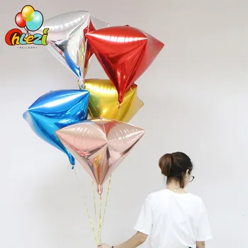20pcs 24 collu Dimanta Balonu 4D Cube Balonu Unikālo Metāla Aplis Mylar Folija Fons Līgavas Dušas Dzimšanas dienu, Kāzu dekori