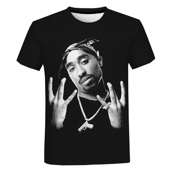 2Pac & Nipsey Hussle 3D Druka T Kreklu apdruka Vīriešu Sieviešu Vasaras Modes Gadījuma T-krekls Reperis Tupac Streetwear Hip Hop T Krekls, t-veida Topi