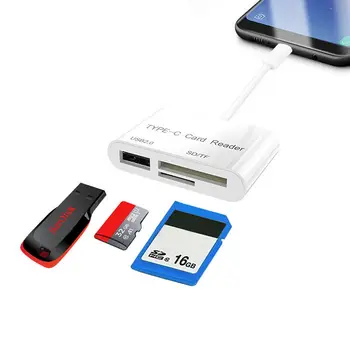 3 in 1 C Tipa USB/SD/TF Atmiņas Karšu Lasītājs OTG HUB Adapteris Priekš Macbook Pro