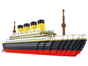 3800 gab PZX Mini bloki Titanic Ēka, Ķieģeļu Modeli, Liela izmēra 60cm Skaitļi Izglītības Rotaļlietas, Laivu Juguetes Meitenes Dāvanas Bērniem