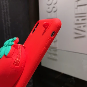 3D Gudrs Avokado Ananāsu Zemeņu Seifs siksniņa Tālrunis Lietā Par iPhone 8 XR Gadījumā 6 7 Plus X XS Max Mīksta silikona Siksniņa, Vāciņš