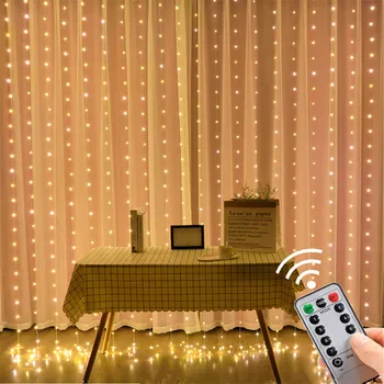3M LED Aizkaru Vainags uz Loga USB String Gaismas Pasaku Vīt Tālvadības Jaunā Gada, Ziemassvētku Rotājumi Mājas zāle