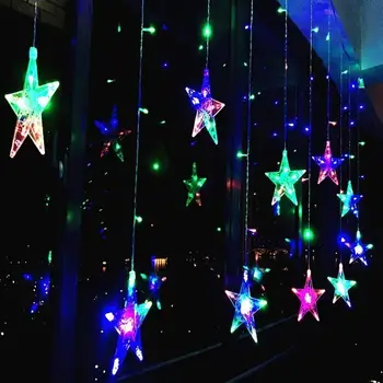 4.5 M Aizkaru String Gaismas 138 Led Zvaigžņu Ziemassvētku Rotājumi 8 Režīmi Deg Mājas Guļamistabas Logu, Dzimšanas dienas svinības Brīvdienu