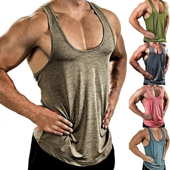 4 Krāsas Jaunu Fitnesa Apģērba Kultūrisms Tvertnes Augšpusē Vīriešiem Stringer Singlet Kokvilnas Krekls Bez Piedurknēm Treniņu Cilvēks Apakškrekls