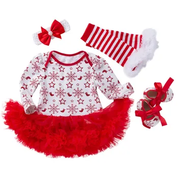 4GAB Jaundzimušais Meitenes Princese Sniegpārslas Tutu Kleita Tērpiem Ziemassvētku Drēbes, Uzstādīt Ziemassvētku Cosplay Party TELOTUNY