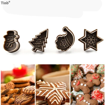 4gab Plastmasas Pomādes Kuteris Ziemassvētku Virzuli Cookie Cutter Kūka Dekorēšanas Instrumenti Sugarcraft Bakeware Diy Pomādes Kūka Pelējuma