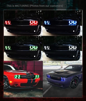 4x Challenger Krāsu RGB SHIFT+W DRL Aizstājējus - Auto LED Valdes DRL Nomaiņa Gaismas Dodge Challenger 2016 2017 2018