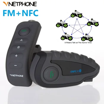 5 Braucēji V8 Bluetooth Intercom Ķivere NFC Motocikla Stūres Tālvadības pults Communicator Ķiveres Austiņas ar FM radio